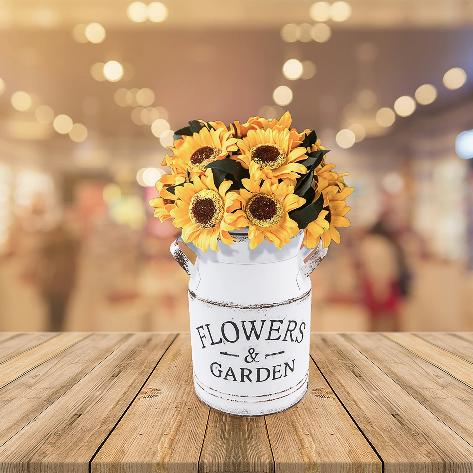 

1pc Galvanized Metal Flower Arrangement Vase Retro Vintage Decorative Bucket Desktop Home Bar Decoration Jug Pot for Living