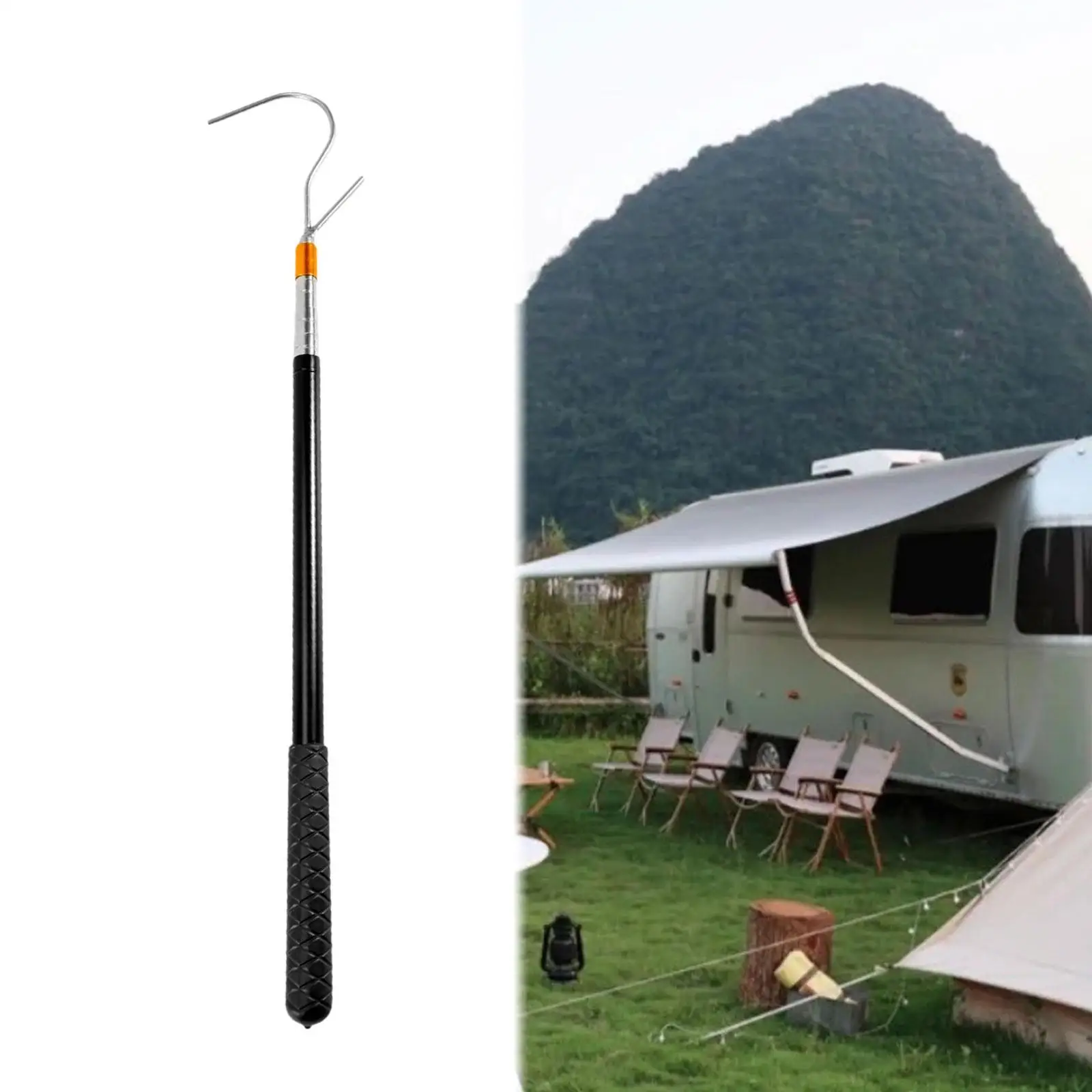RV Luifelopener Draagbare accessoires Multi-sectie Afsluitbare telescopische grijper voor vistent Outdoor-activiteiten Camper RV