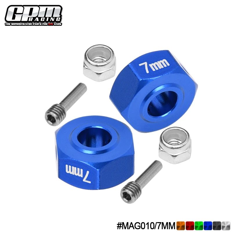 Adaptadores sextavados GPM Alu 7MM/9MM ARRMA Granite 4X4 Mega Big Rock Vendetta 3S QUAKE 2WD