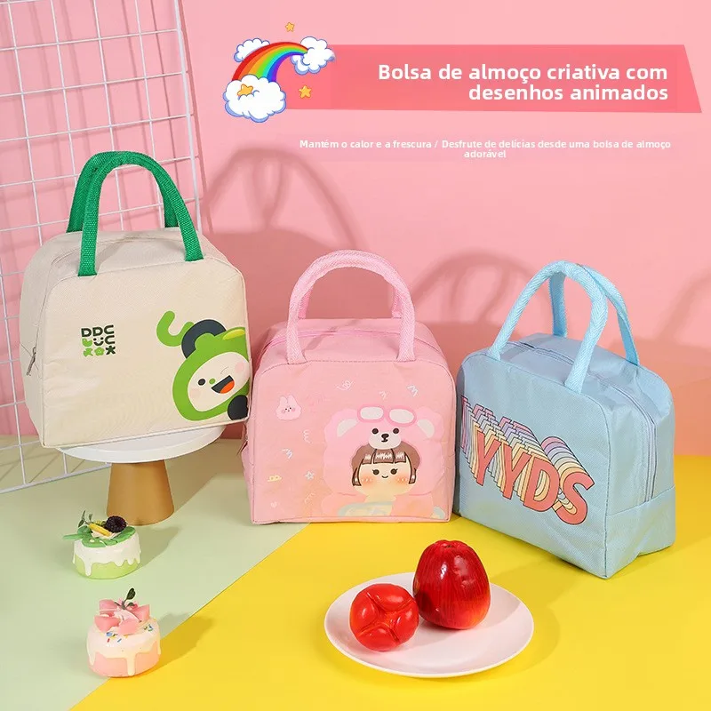 Bolsa Térmica Grande Capacidade Desenho Animado Portátil Lancheira Organizador Familiar de Lona Oxford para Armazenamento de ...