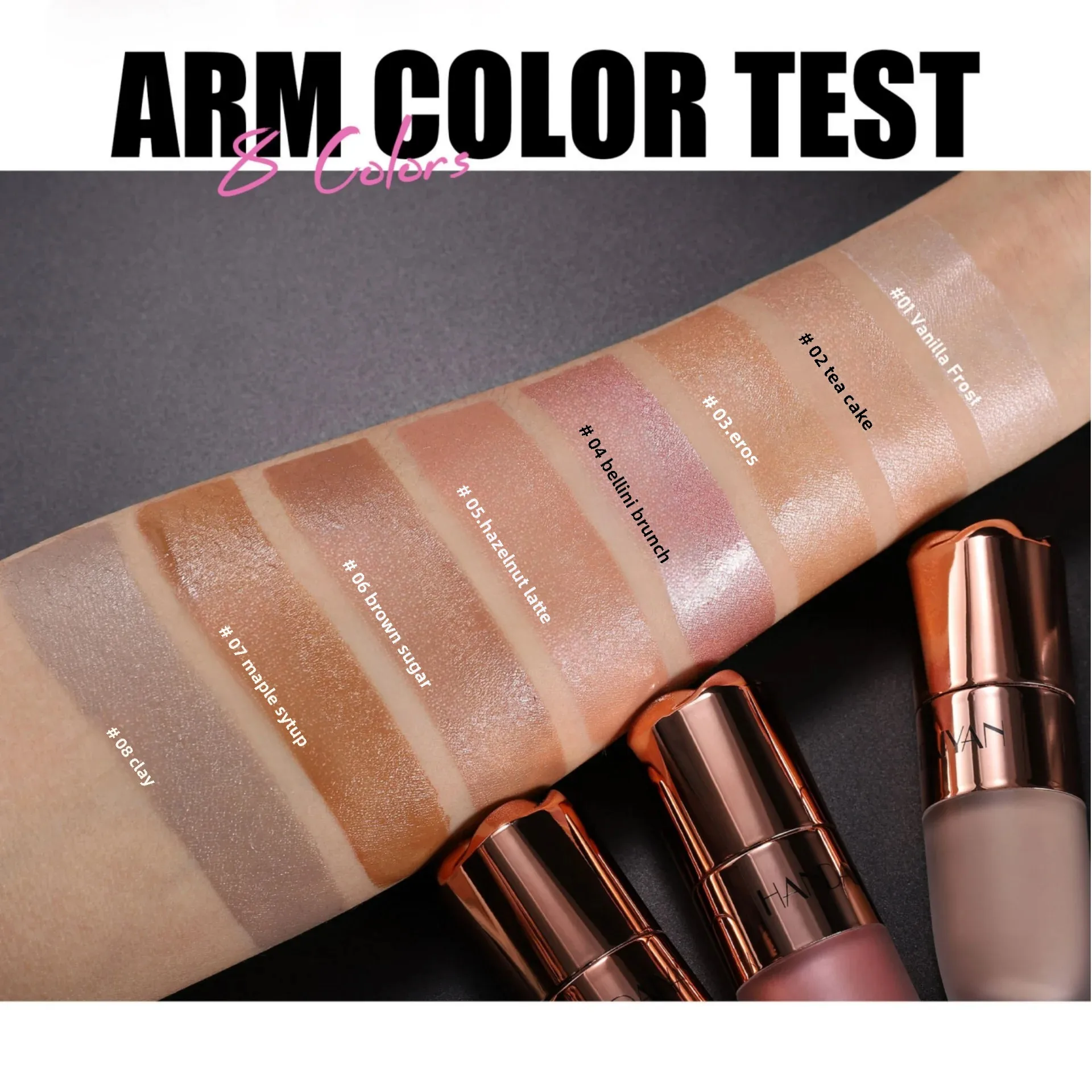 Rose Glow Liquid Contour Highlighter 3D Effect ฟองน้ํานุ่มเคล็ดลับสวมใส่ยาวนาน Face Body Hihglight Contouring Stick