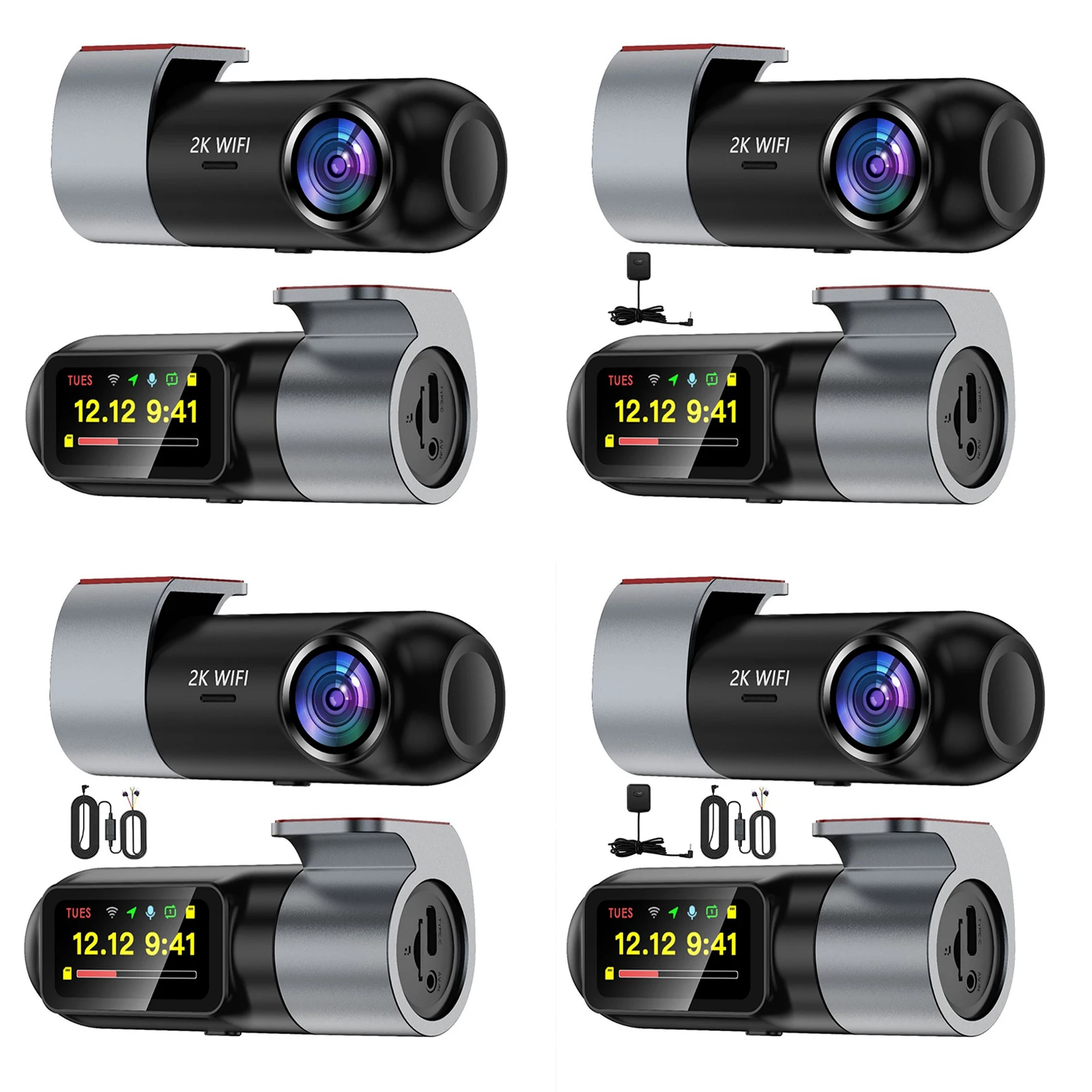HD 2K WIFI/GPS Dash Cam 24H Parking Mode 2560 X 1440 Car DVR Support 256GB Max G-Sensor Loops Recording Dashcam for Vehiles