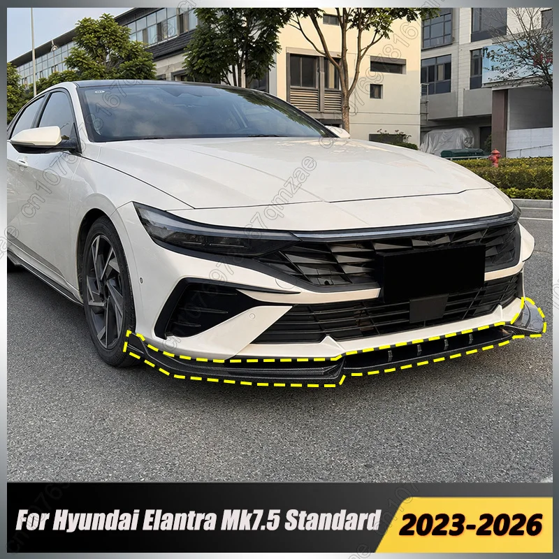 Front Bumper Lip Splitter Diffuser Spoiler For Hyundai Elantra Mk7.5 Standard 2023-2026 Front LipModification Body Kit