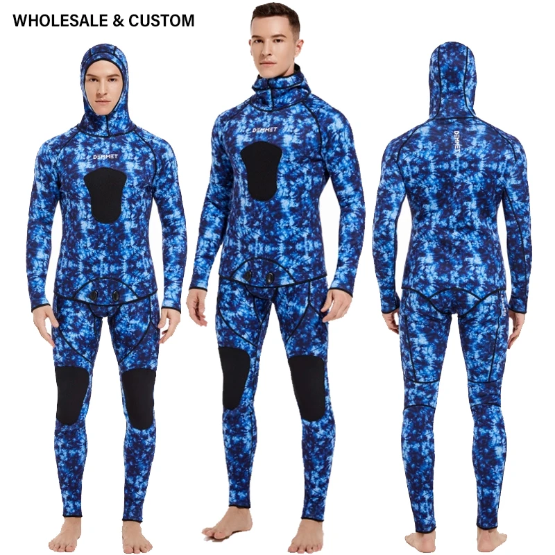 Custom Wholesale Men Wetsuit 3MM Top and Pants CRSC Neoprene Super Elastic Snorkeling Scuba Diving Surf Spearfishing Long Sleeve