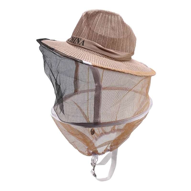 หมู-1 ชิ้น Anti Bee หมวก Beehive การเลี้ยงผึ้งคาวบอยหมวกยุง Bee แมลงสุทธิ Veil Head Face Protector Beekeeper อุปกรณ์