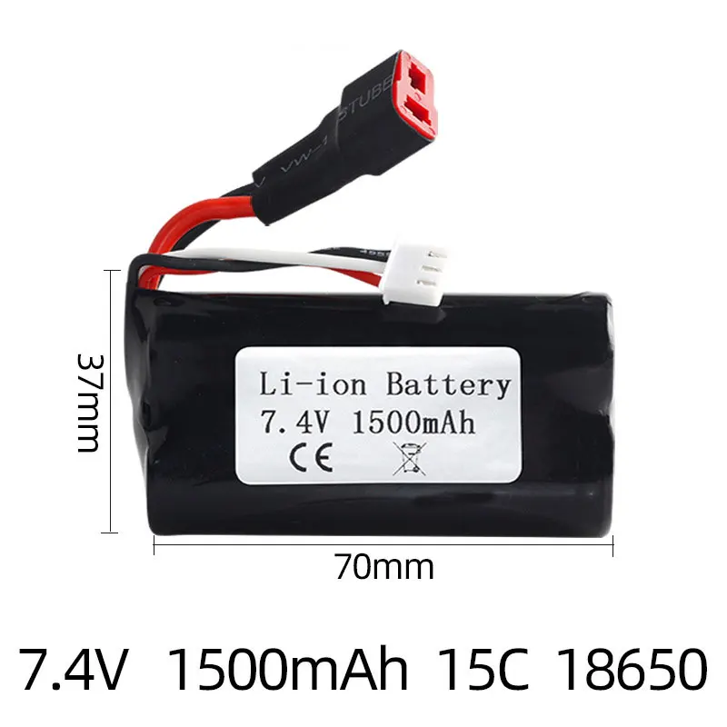 7.4V 1500mAh 15c Li-ion Battery 18650 battery pack for Wltoys 10428 12428 MJX T40 T40C F39 F49 T39 RC Helicopter Parts RC Car