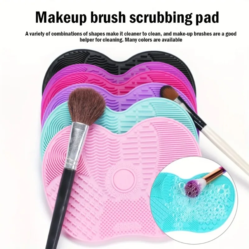 1Pcs Silicone Apple-Shaped Makeup Brush Cleaner Pad with Suction Cup for Effective Cosmetic Tool Cleaning，silicone Beauty Brush