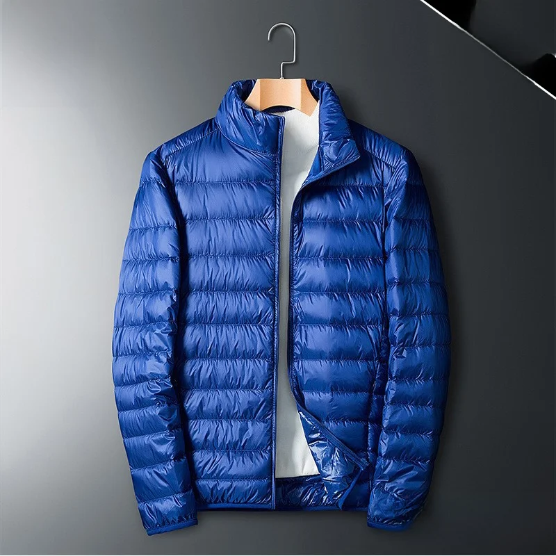 

Men's Lightweight Cotton Jaet Stand Collar Thiened Warm Casual Simple Color Outerwear Long Zipper Leisure Winter Coat