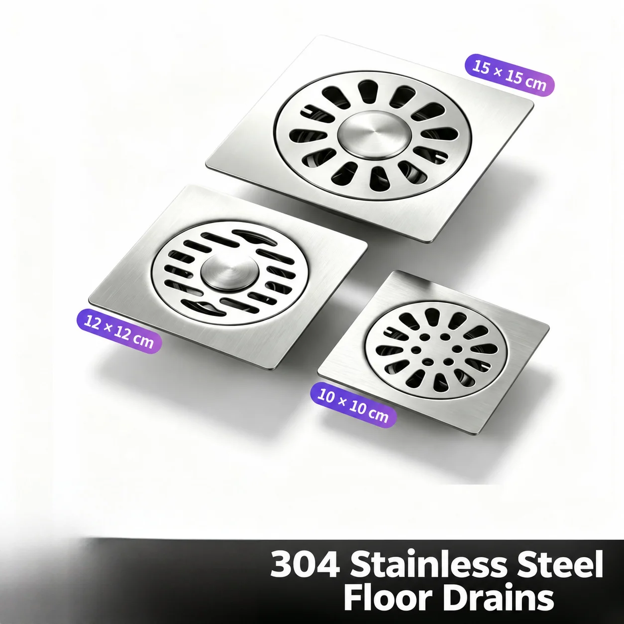 304 Stainless Steel Floor Drain Anti-Odor Shower Drain for Bathroom Washing Machine Dual Purpose Floor Waste Drainage