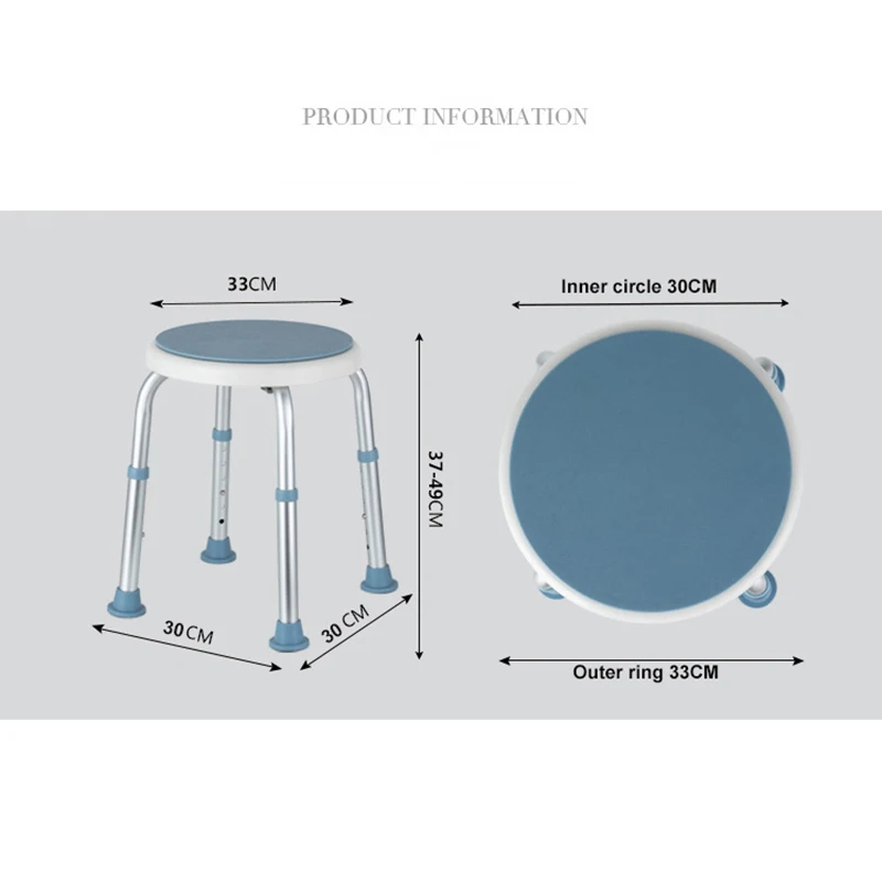 Multifunction 6 Gears Adjustable Non-slip Bath Stool Elderly Children Bath Tub Shower Stool Rotatable Seat Safe Bathroom Chair