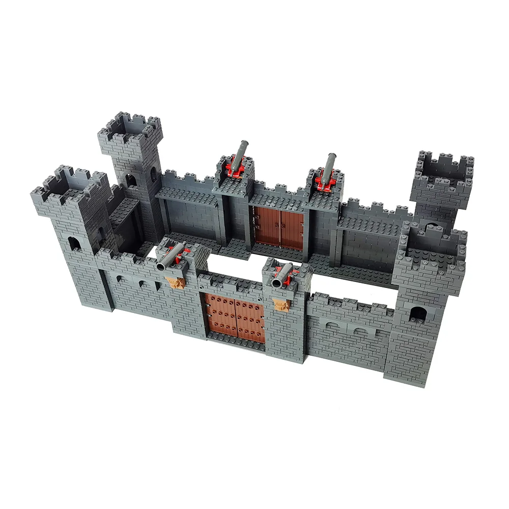 Military Middle Ages Castle City Wall Gate Attic Tower MOC Brick Architectural Building Block Toy For Children Boy Gift