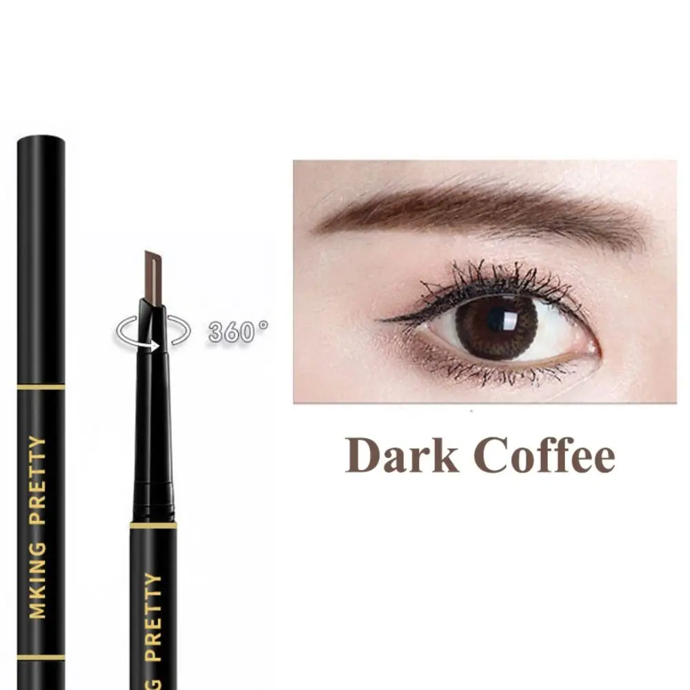 With Brush Double Head Eyebrow Pencil Automatic 360 Degree Rotation Eyebrow Pen Waterproof Eyebrow Powder Women