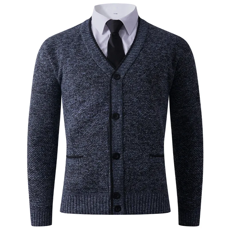 

Men's Fce Lined Thiened Sweater Winter Warm Cardigan Casual Sle V-Ne Long Sve Soft Polyester Fiber Knitted Top