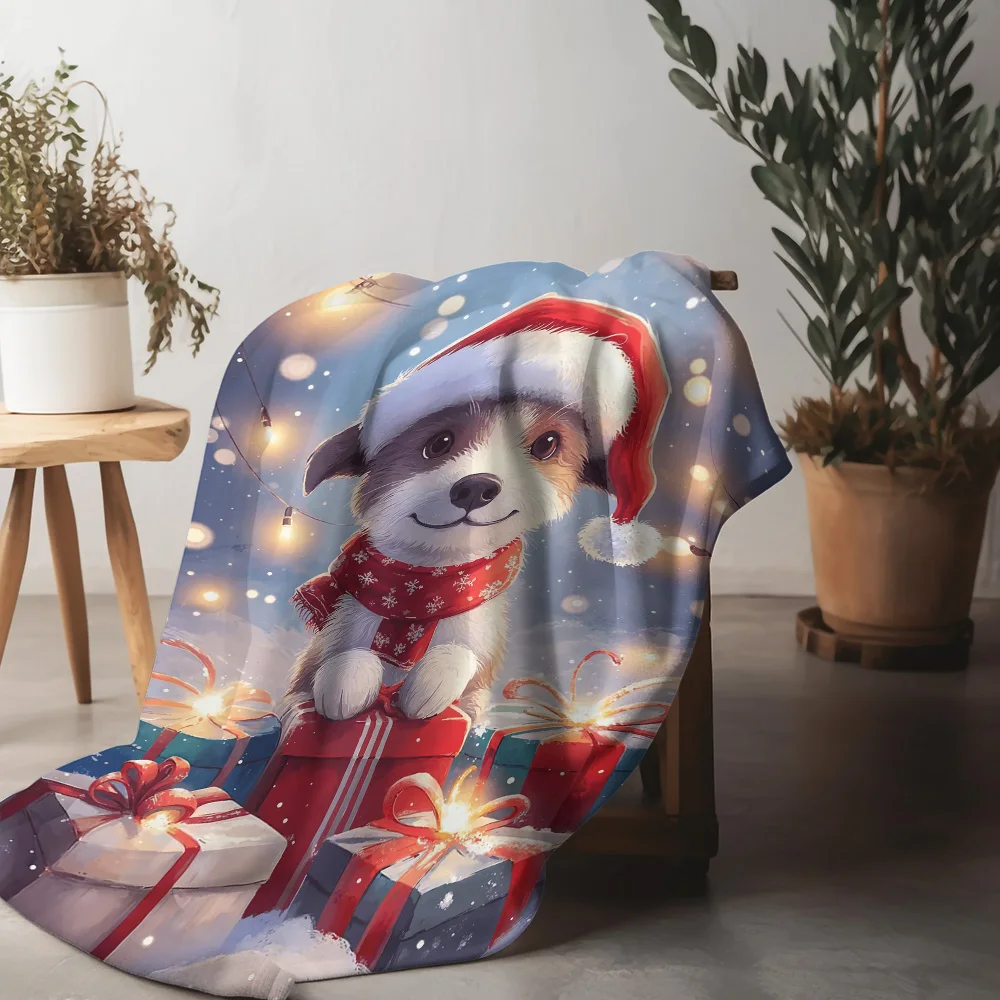 

Флисовое одеяло Tuniu с милой собакой, диван-кровать, теплый плед для детей, подростков, взрослых, подарок