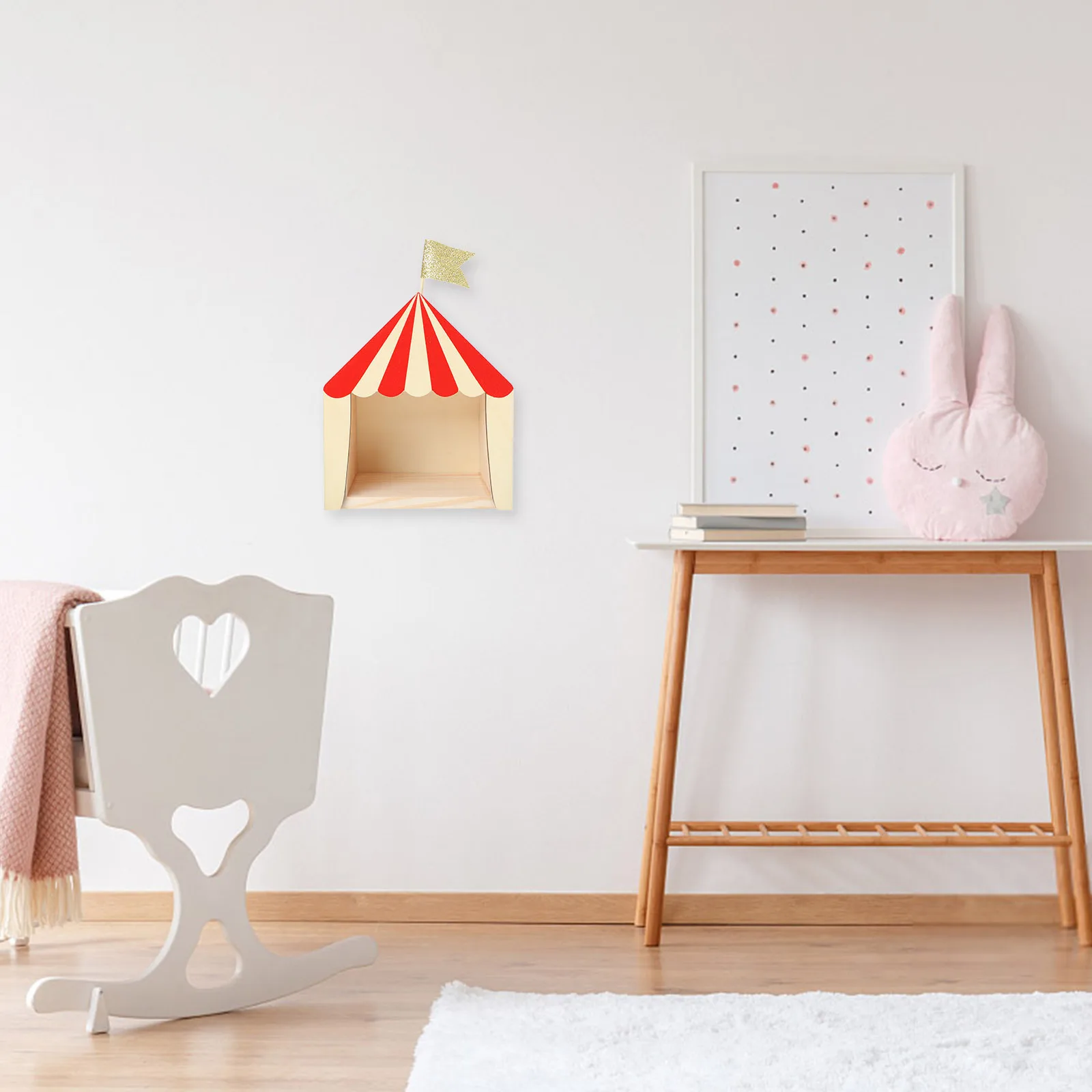 زخرفة كابينة السيرك رف جدار خشبي إبداعي مضحك حية ديكور المنزل ديكور الحفلات مقصورة السيرك #1