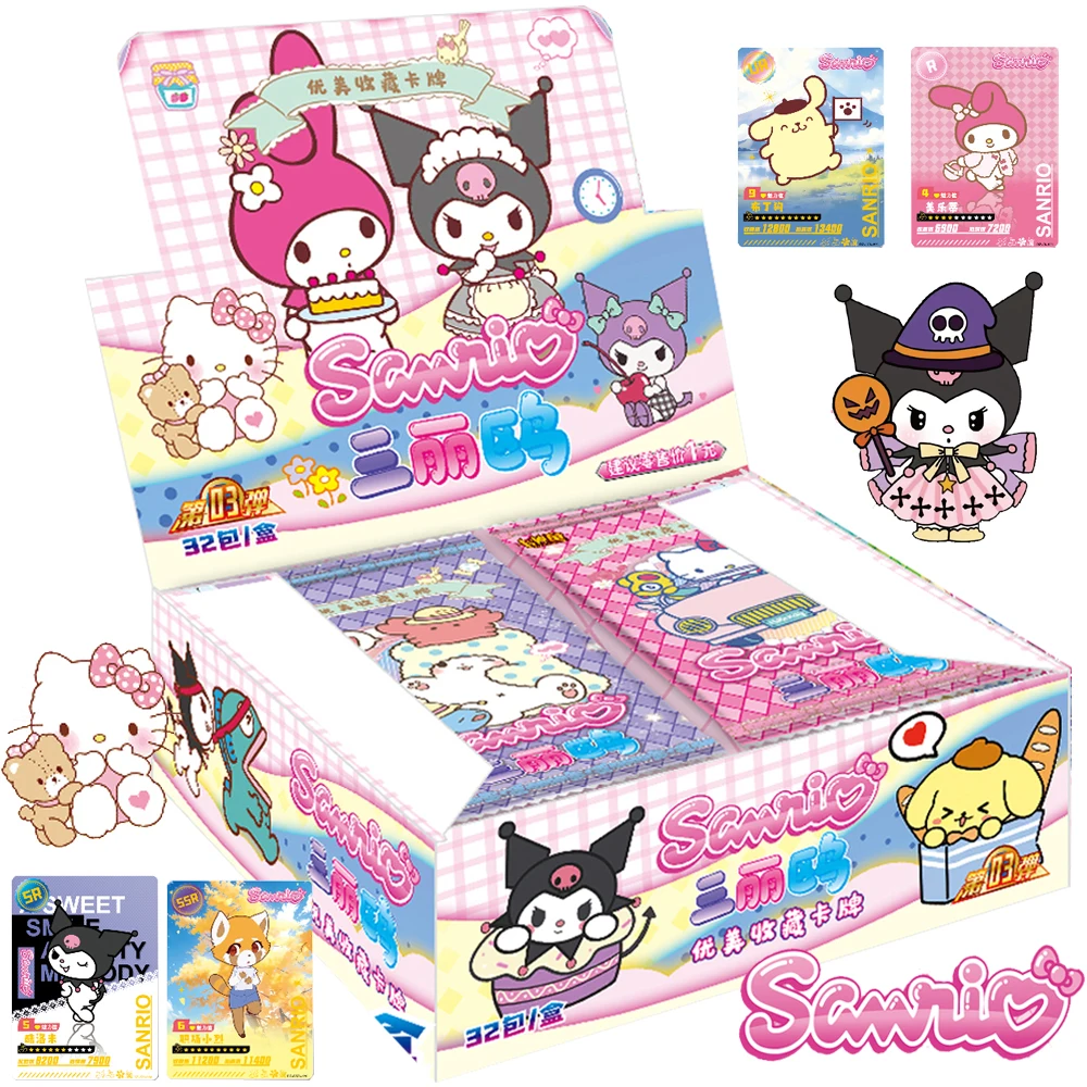 Genuine Sanrio Card For Children Establishing Friendships My Melody Kuromi Hello Kitty Limited Game Collection Card Kids Gifts