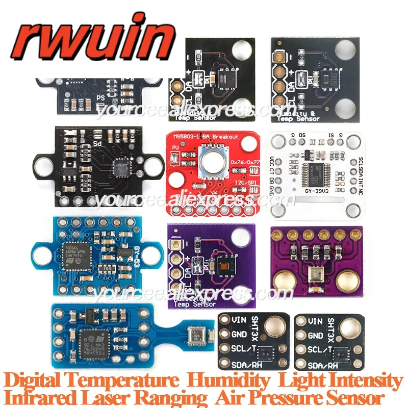 GY-MCU680V1 BME680 MCU680 Module Temperature and Humidity Sensor Gas Pressure Air Quality IAQ SHT21 SHT30 HDC1080 BME280 VL53L1X
