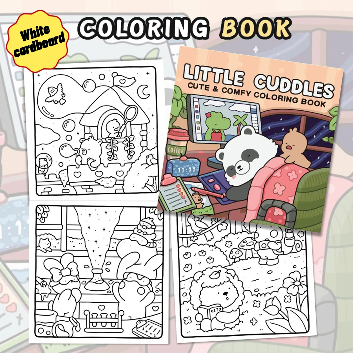 Dreamy Friends Coloring Books, Cozy Scenes, Easy Coloring, For Home Parent - Child DIY, Relax, Unwind, Boost Creativity