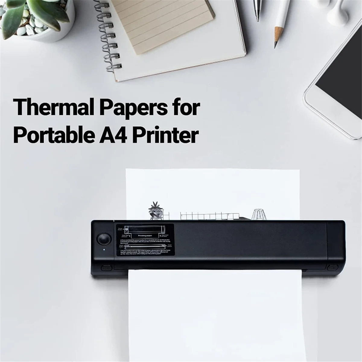 

200 Sheets for Phomemo A4 Thermal Paper M08F Printer Quick-Dry Continuous Thermal Paper Documents Study Notes-ABRJ