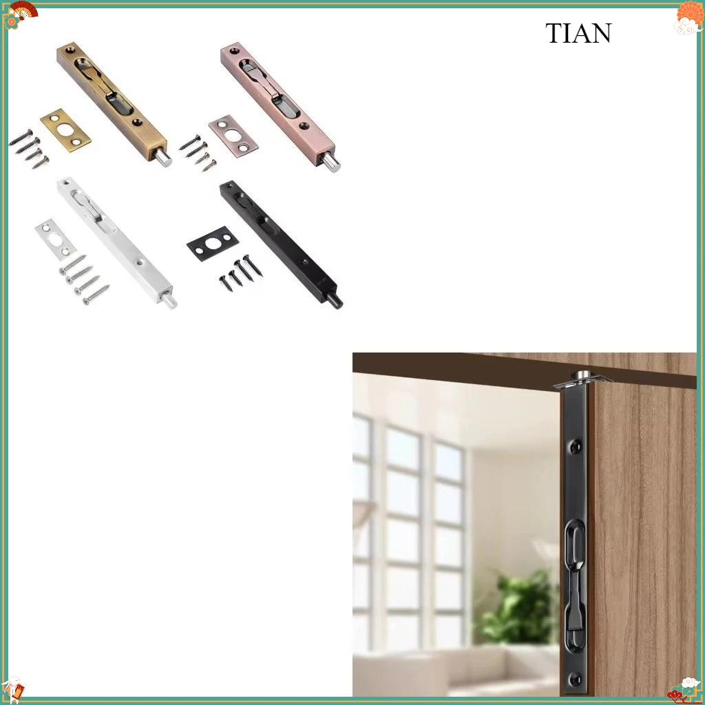 Stainless Steel Cabinet Door Bolt Sliding Lock System For French Doors 7Inch Length Flush Bolt French Door Lock