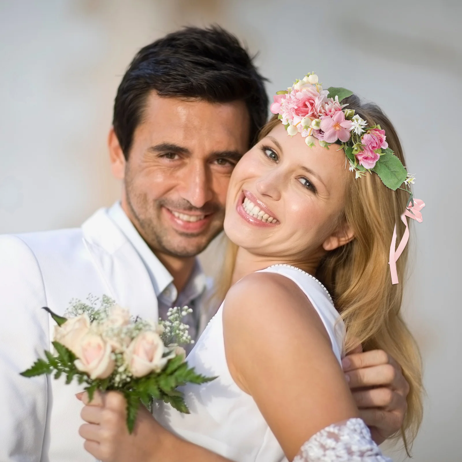 

Цветочный венок, повязка на голову, удобная, легкая, милая, модная, свадебная, с цветочной короной, аксессуар для волос, цветочная корона