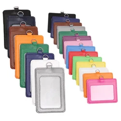 PU Leather Working Permit Case ID Tag for Staff Nurse Pass Work Card Holder Cover Sleeve Exhibition ID Card Case Accessoires