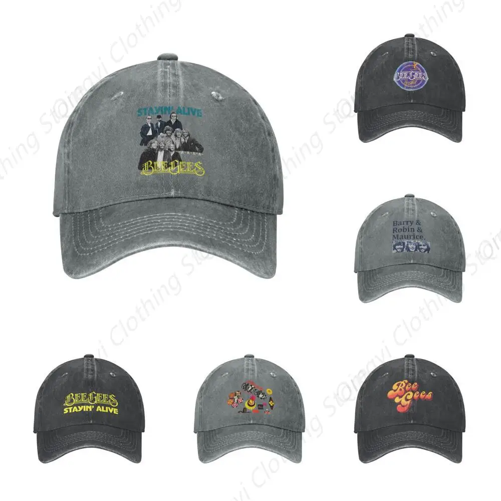 

Bee Music Gees Band Washed Baseball Cap Adjustable Classic Hip-Hop Hat Novelty Dad Hat Vintage Trucker Hats Hat Unisex