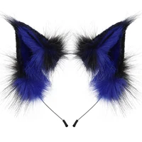 Animal Faux Fur Fox Wolf Ear Headband Furry Handmade Hairband Headwear Costume Cosplay Accessories 6