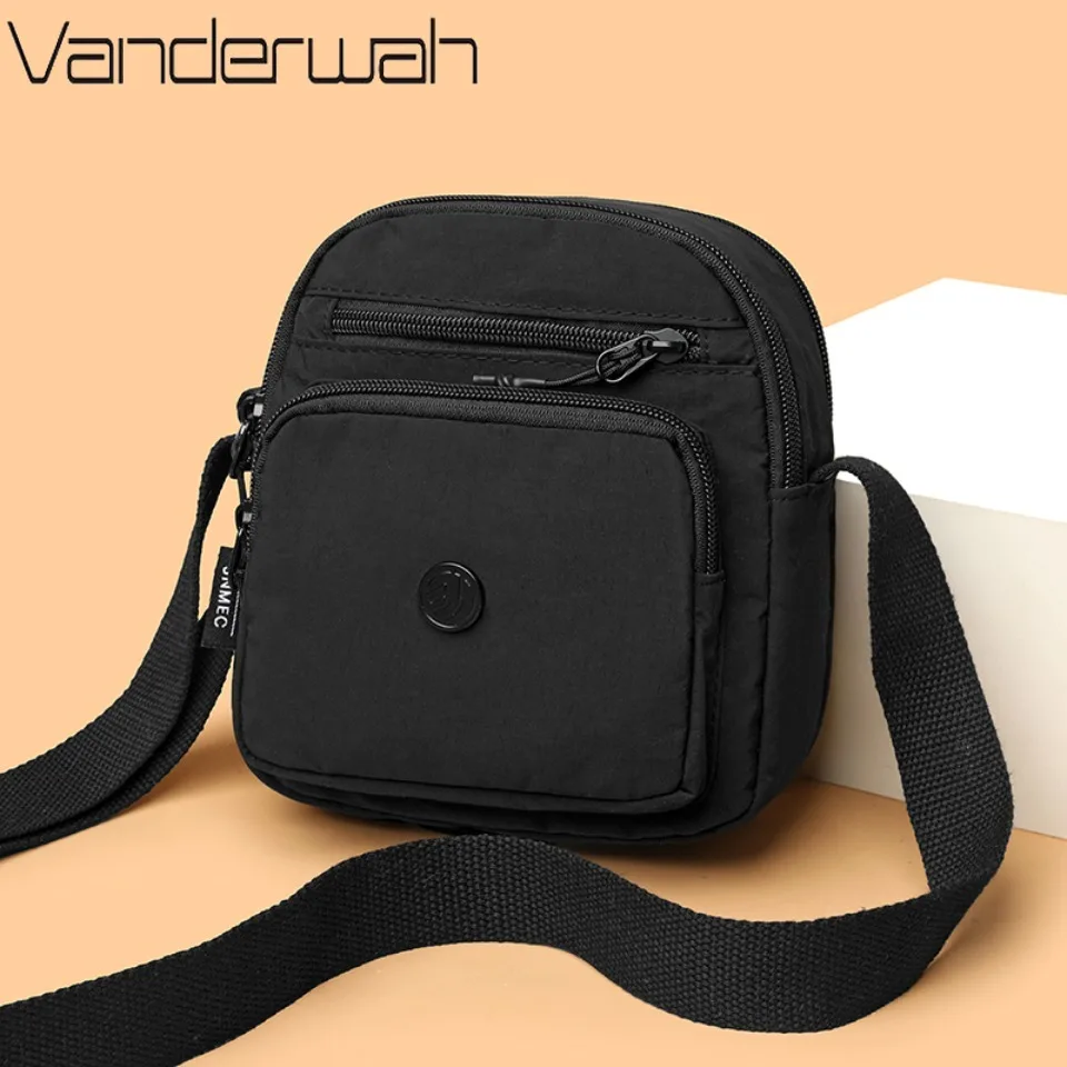 

Solid Color Nylon Shoulder Crossbody Bags for Women Mother Water-repellent 3 Layers Small Square Bags for Outdoor Travel Daily