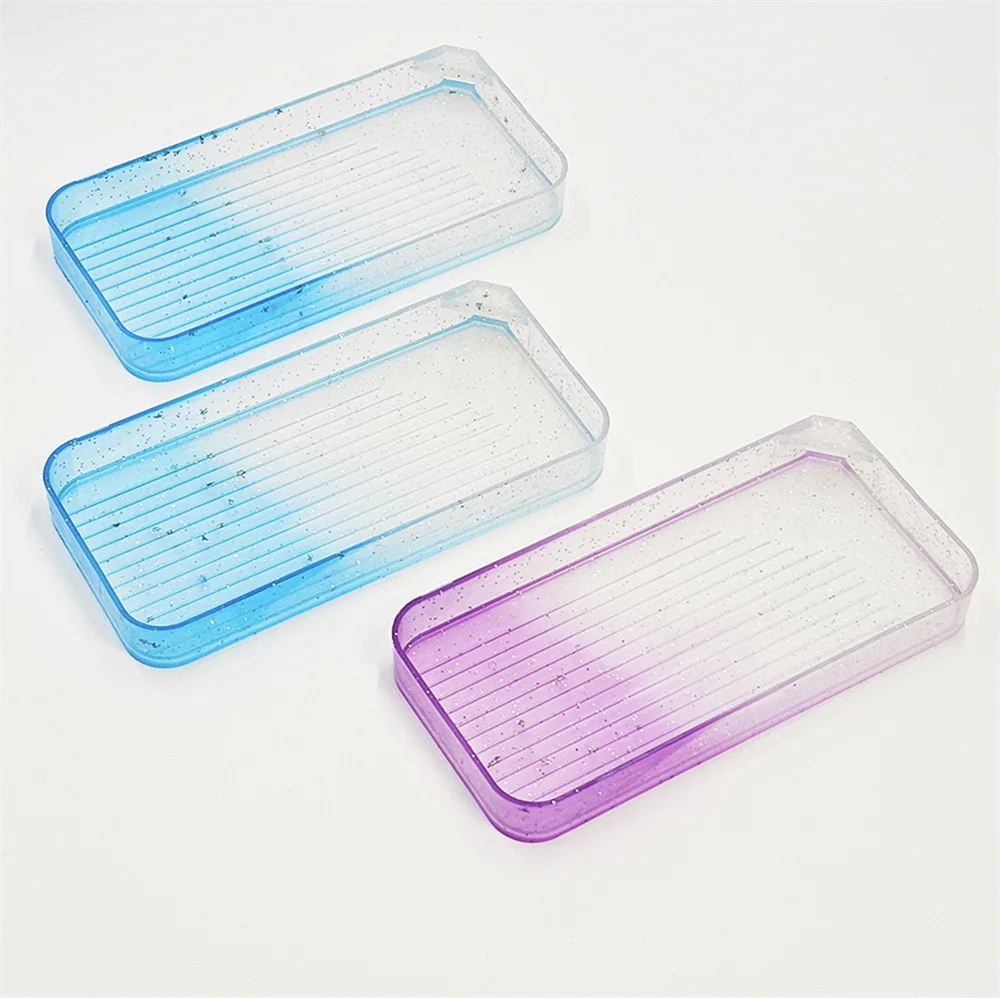 4pcs Glitter Gradient Diamond Painting Tray Large Capacity Diamond Painting Pen Glue Plate Bead Tray Kit Diamond Art Accessories