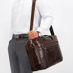 Custom leather business men's bag Large cow leather men's bag Large 17 inch computer bag