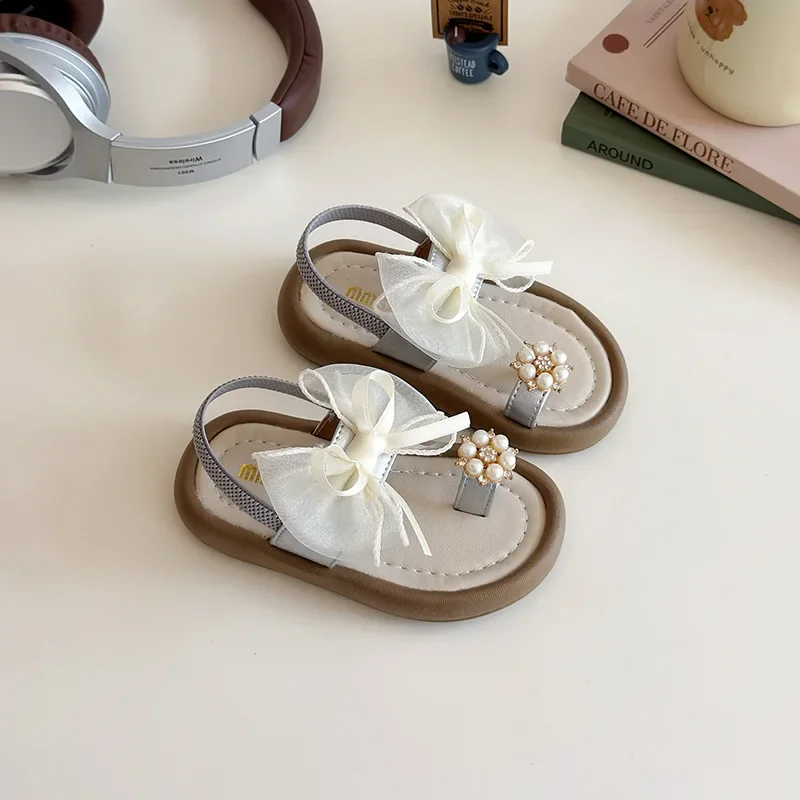 2025 Children Sandals for Girls Summer New Fashion Korean Style Soft Bottom Anti-slippery Versatile Chic Princess Beach Shoes
