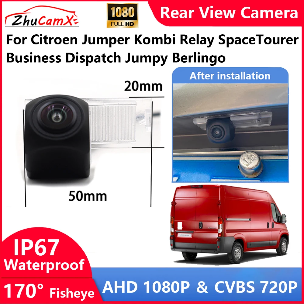 

For Citroen Jumper Kombi Relay SpaceTourer Business Dispatch Jumpy Berlingo Backup Parking Reverse Rear view Camera AHD 1080P