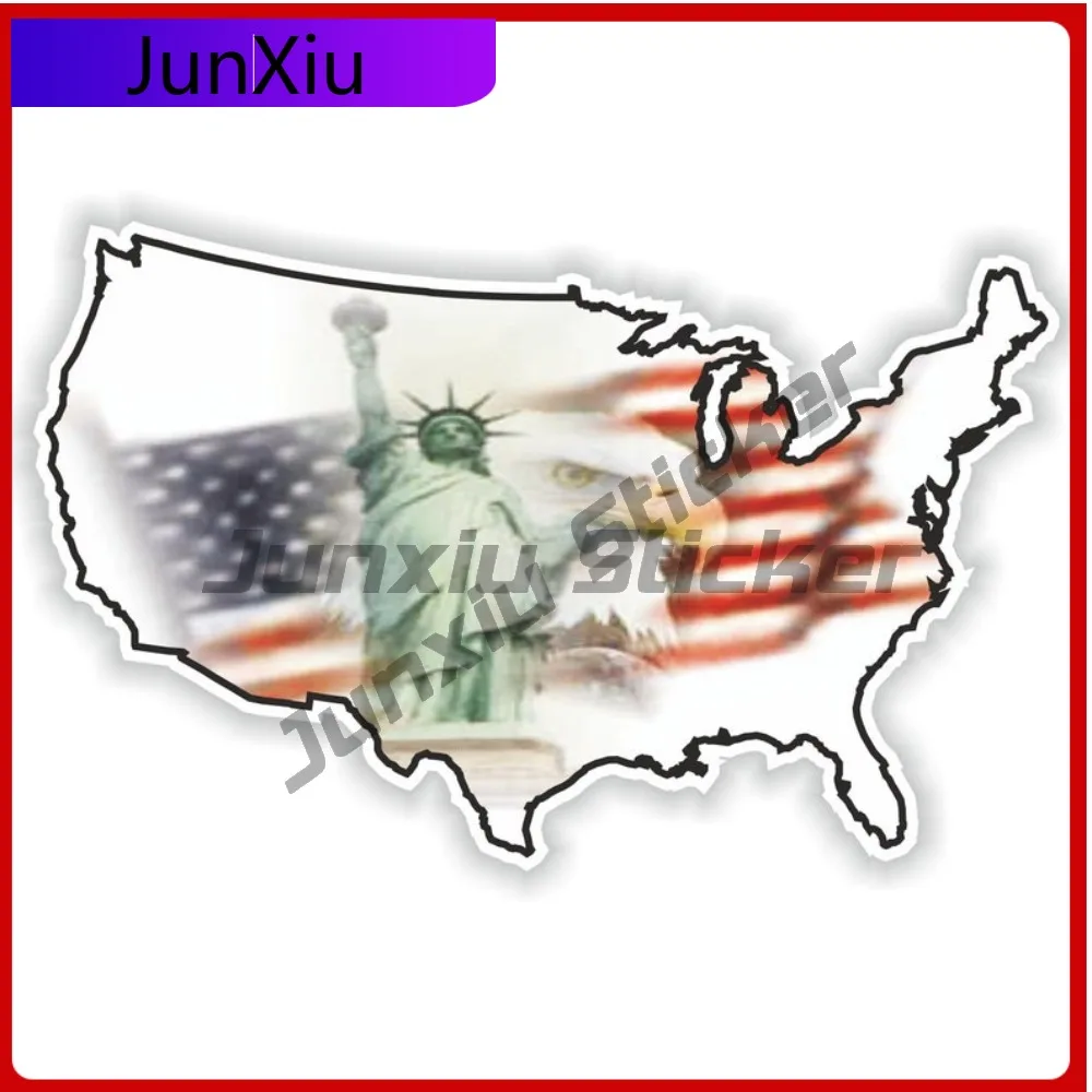 

Usa Map Flag Statue Of Liberty Eagle Stickers Vinyl Decals Decorative Decals Motorcycle Rv Car Caravan Sticker Funny Decorations
