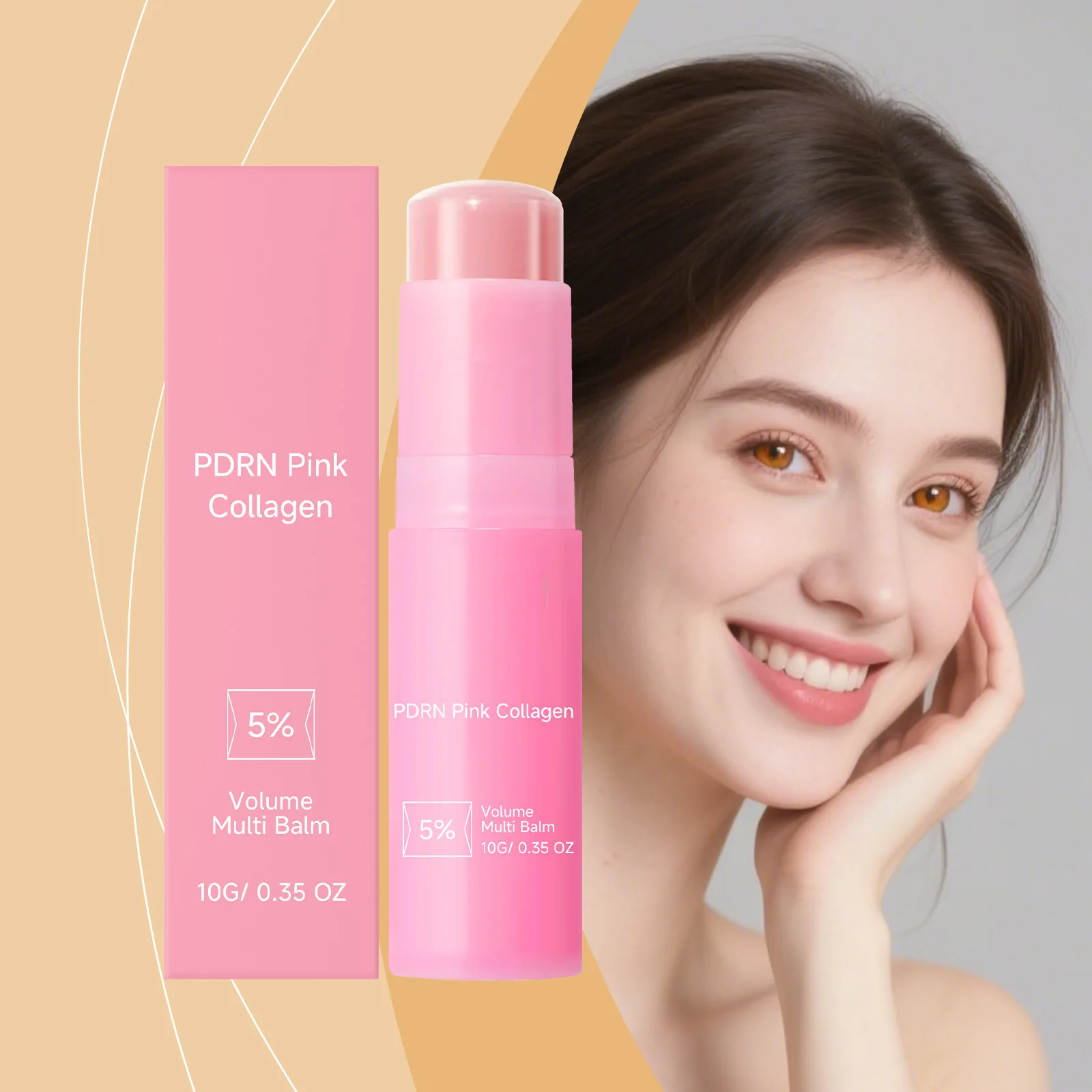 Pdrn Pink Collagen Volume Multi Balm Stick 5% Moisturizing Increase Elasticity Suitable For Face Neck Eyes Improvement Dullness