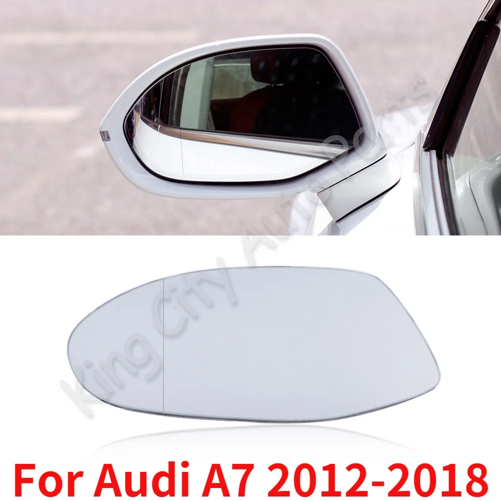 

CAPQX For Audi A7 2012 2013-2018 Car Accessories With Heating Rearview mirror glass side Rear View Mirror Lens with white color