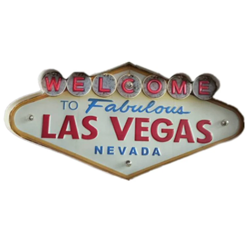 Bar Decoration,Metal Wall Decorations, Retro Tin Vintage Decor Signs LED Sign Wall Art Hanging Design Light Up Wall Sign-A10G