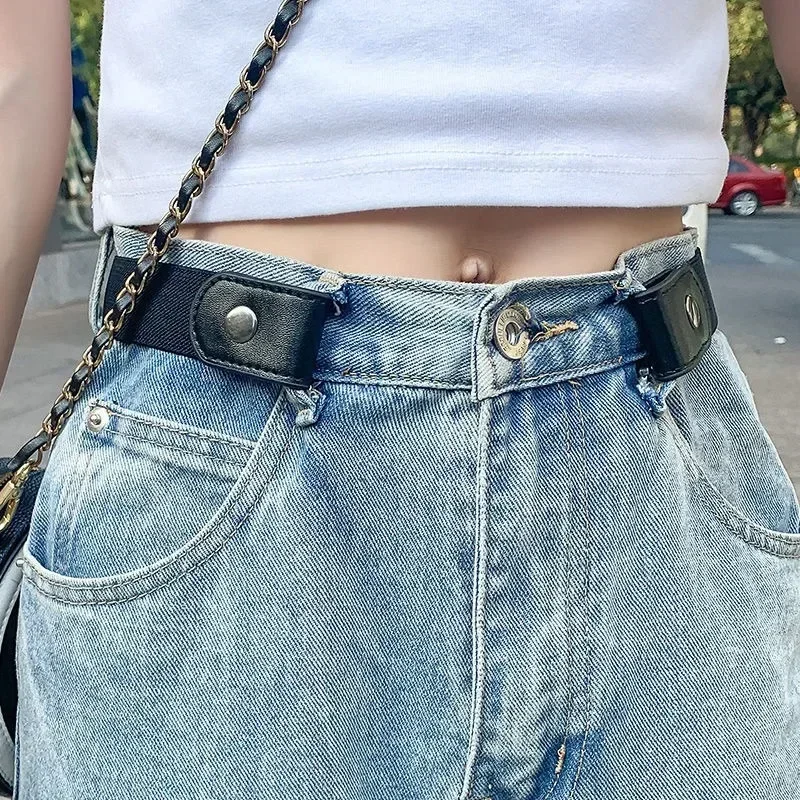 Adjustable Elastic Waist Band Invisible Belt Buckle-Free Belts for Women Men Jean Pants Dress No Buckle Easy To Wear
