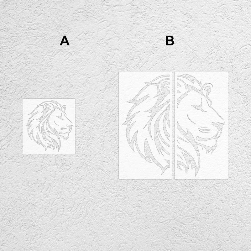 43cm - 85cm Lion Head Stencil For Painting Wall Plaster Decor  Template Furniture Makers To Paint Brick Rollers  S559