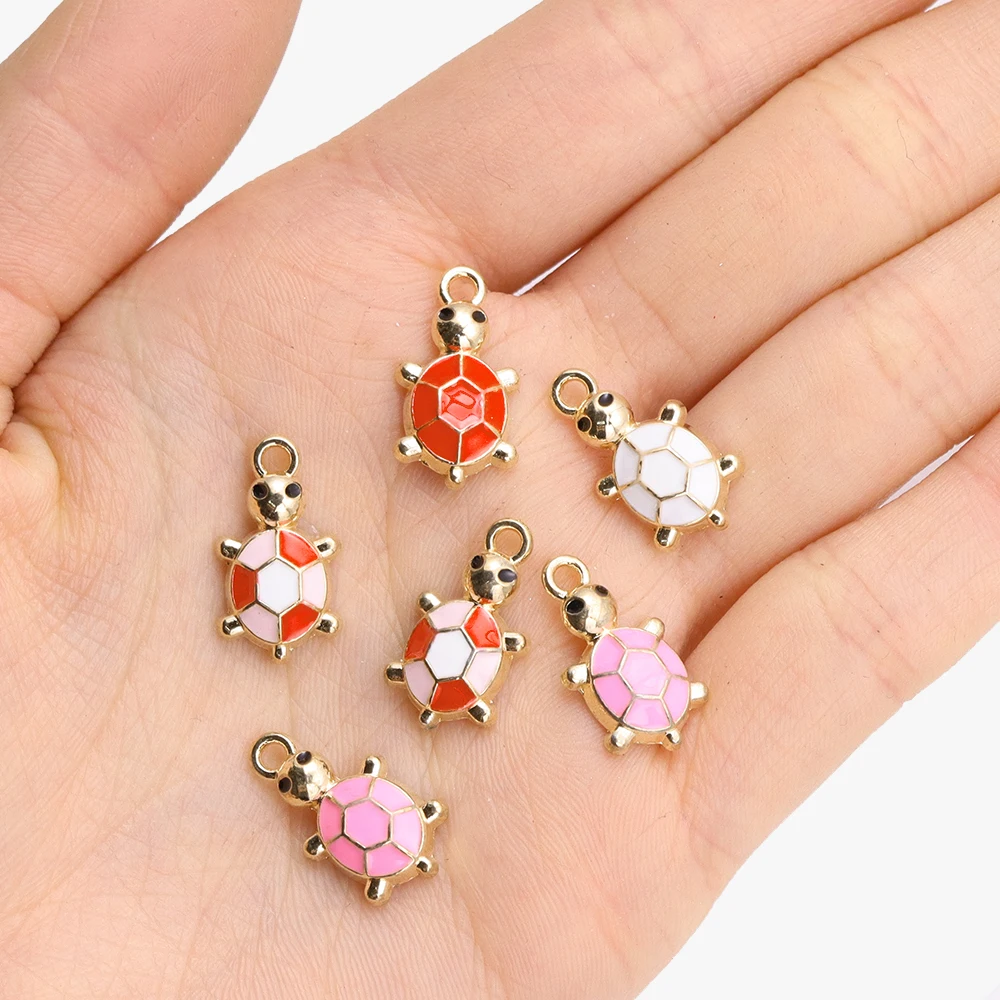 10Pcs Mixed Ocean Sea Turtle Charms Multicolor Enamel Animal Pendant DIY Handmade Jewellery Necklace Keychain Accessories Crafts image 5