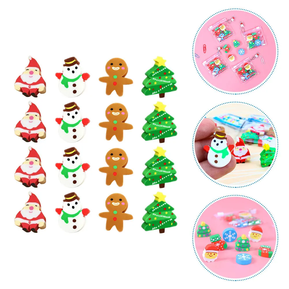 

40Pcs Christmas Tree Erasers Multi-Function Portable Mini Pencil Erasers for Kids Students Daily Use Sketch Drawing