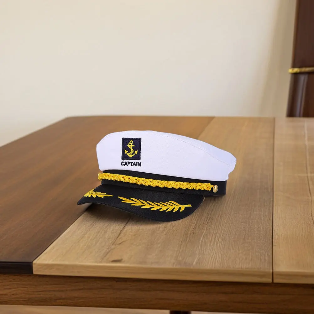 1Set Matroos Kapitein Hoed en Sjaal Nautisch Kostuum voor Mannen Vrouwen Drama Prestaties Matrozenhoed