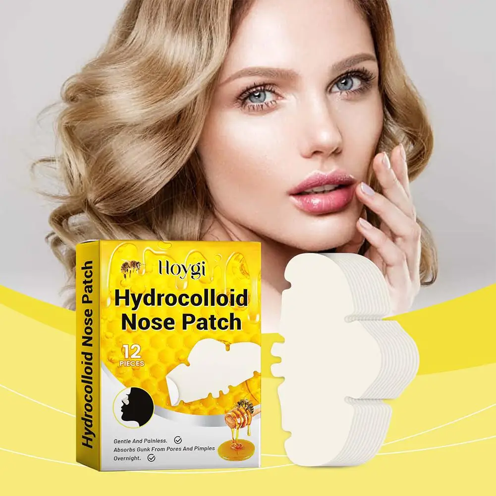 Patchs hydrocolloïdes pour le nez, couverture absorbante, pour points noirs, élimination des boutons, des Pores, 12/24 pièces