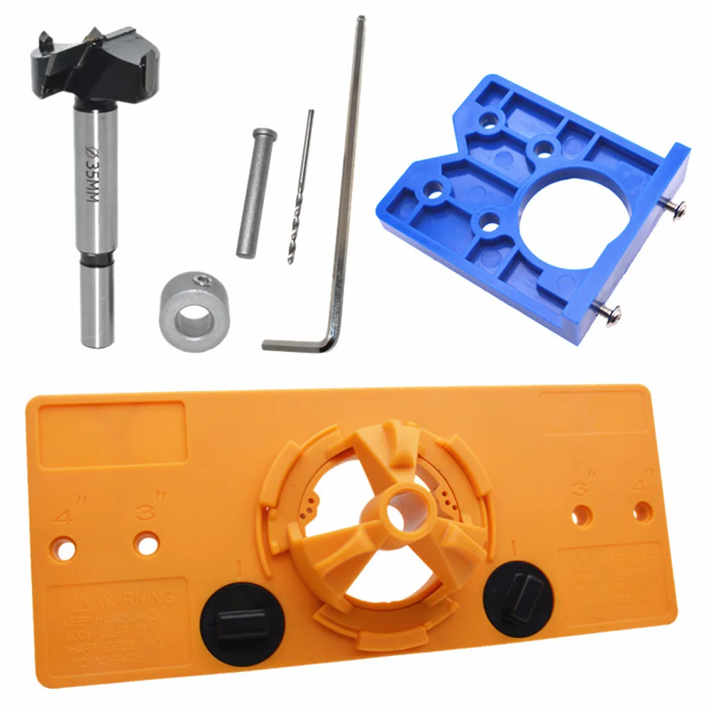 

Hinge Drilling Guide 35mm Concealed Cabinet Door Installation Blue DIY Woodworking Tool Locator Hole Punch Steel ABS Drilling