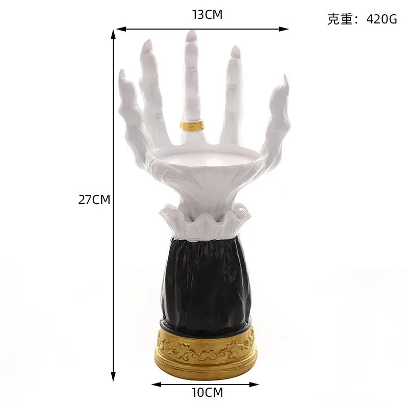Palm Tray Candle Holder Terror Finger Desktop Storage Stand Candlestick Halloween Easter Resin Handicrafts Ornaments