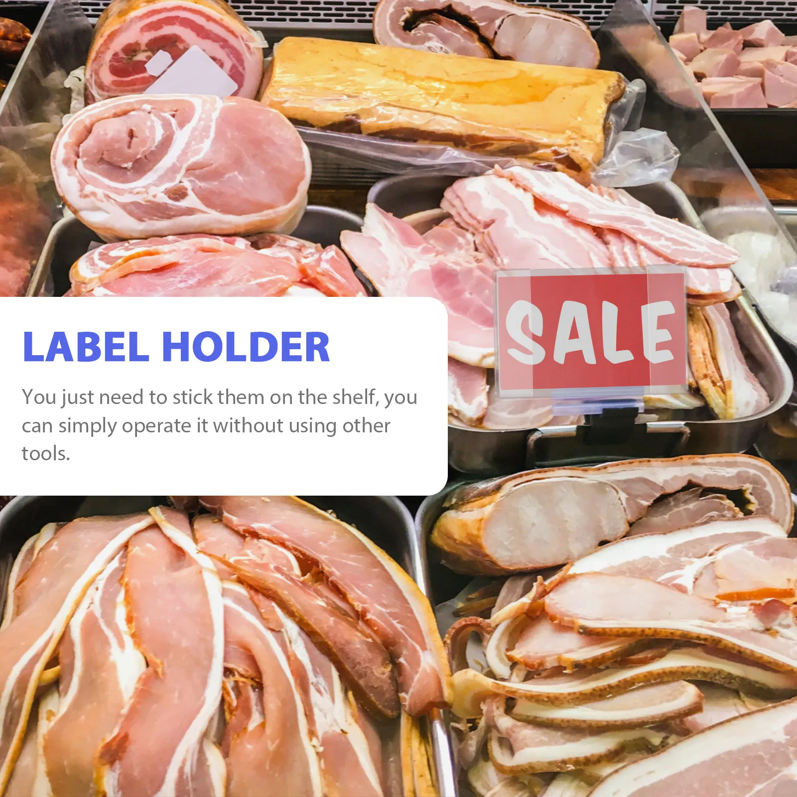10Pcs Clear Price Tag Holders Acrylic Label Holders for Market Shelf Display Product Price Sign Transparent Display