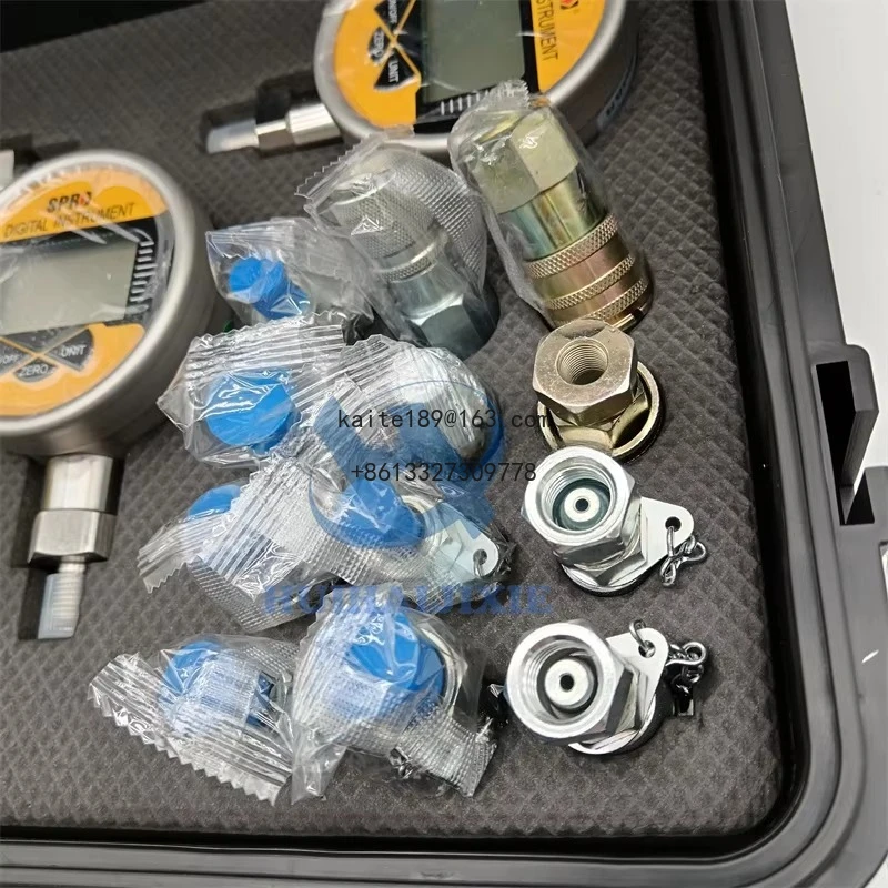 

Excavator Pressure Gauge Hydraulic Pressure Test Connector Oil Filled Diagnostic Test Kit 5 Gauges Pressure Measurement Tool Set