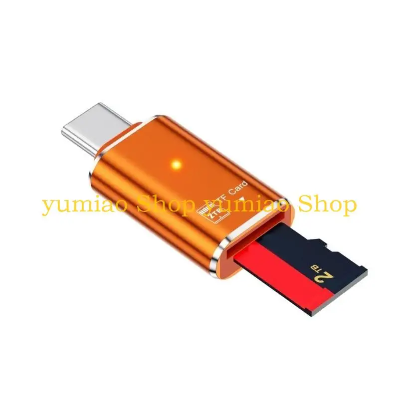 587B USB2.0 Type C to MicroSDs TFs Adapter OTG Card Reader Card Reader Memory Card Reader for Phone Laptop