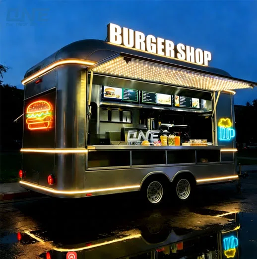 Food Truck Ice Cream Truck Catering Fully Equipped Mobile Pizza Catering Food Trailer Winter Suitable for Insulation