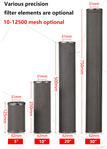 20*2.5inch stainless steel filter element, stainless steel filter cartridge,304 Material,1um 5um 10um 20um 40um 50um 100um 150u - View 1 20*2.5inch stainless steel filter element, stainless steel filter cartridge,304 Material,1um 5um 10um 20um 40um 50um 100um 150u - View 1